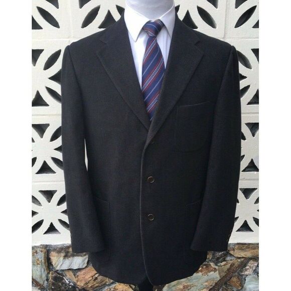 Gitman Bros Men's Sports Coat Brown Corduroy Brown Textured Made in Italy 42 R